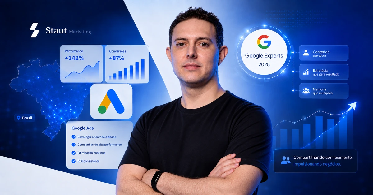 Arte da Staut Marketing sobre Ricardo Staut no Google Experts 2025.