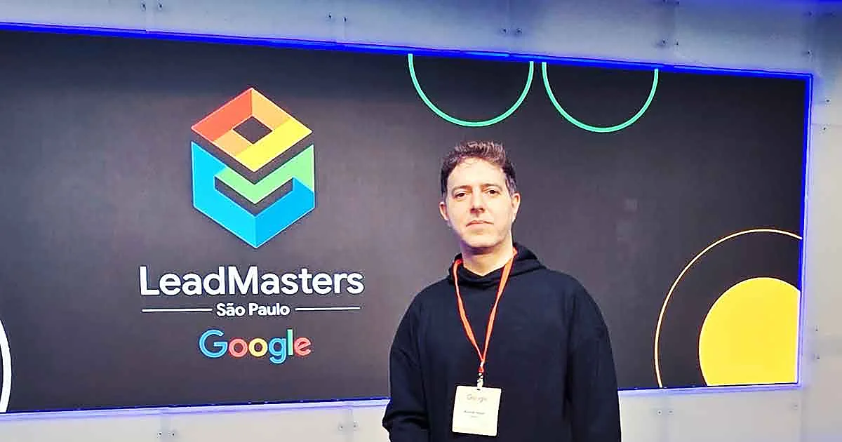 Ricardo Staut no evento LeadMasters 2026, na sede do Google em São Paulo.