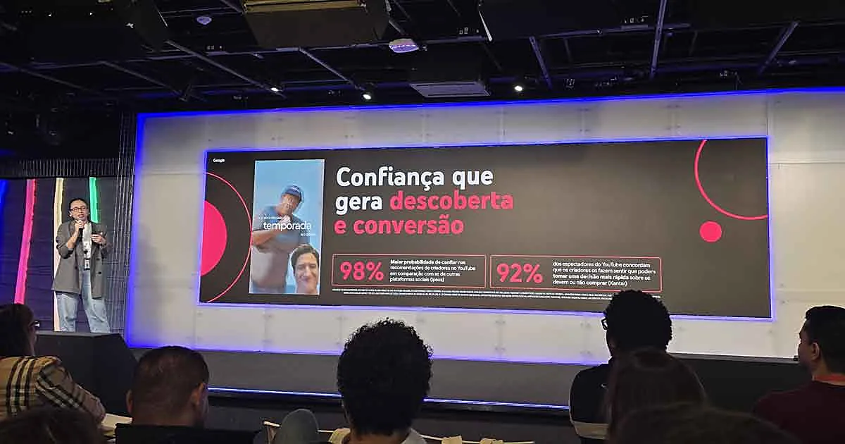 Apresentação no LeadMasters 2026 sobre confiança, descoberta e conversão com YouTube.