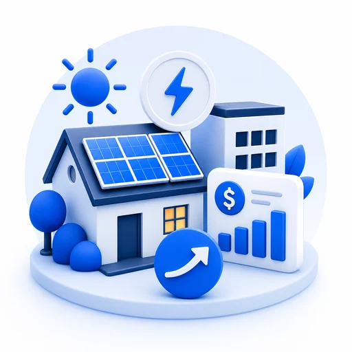 Empresas de energia solar — ilustração