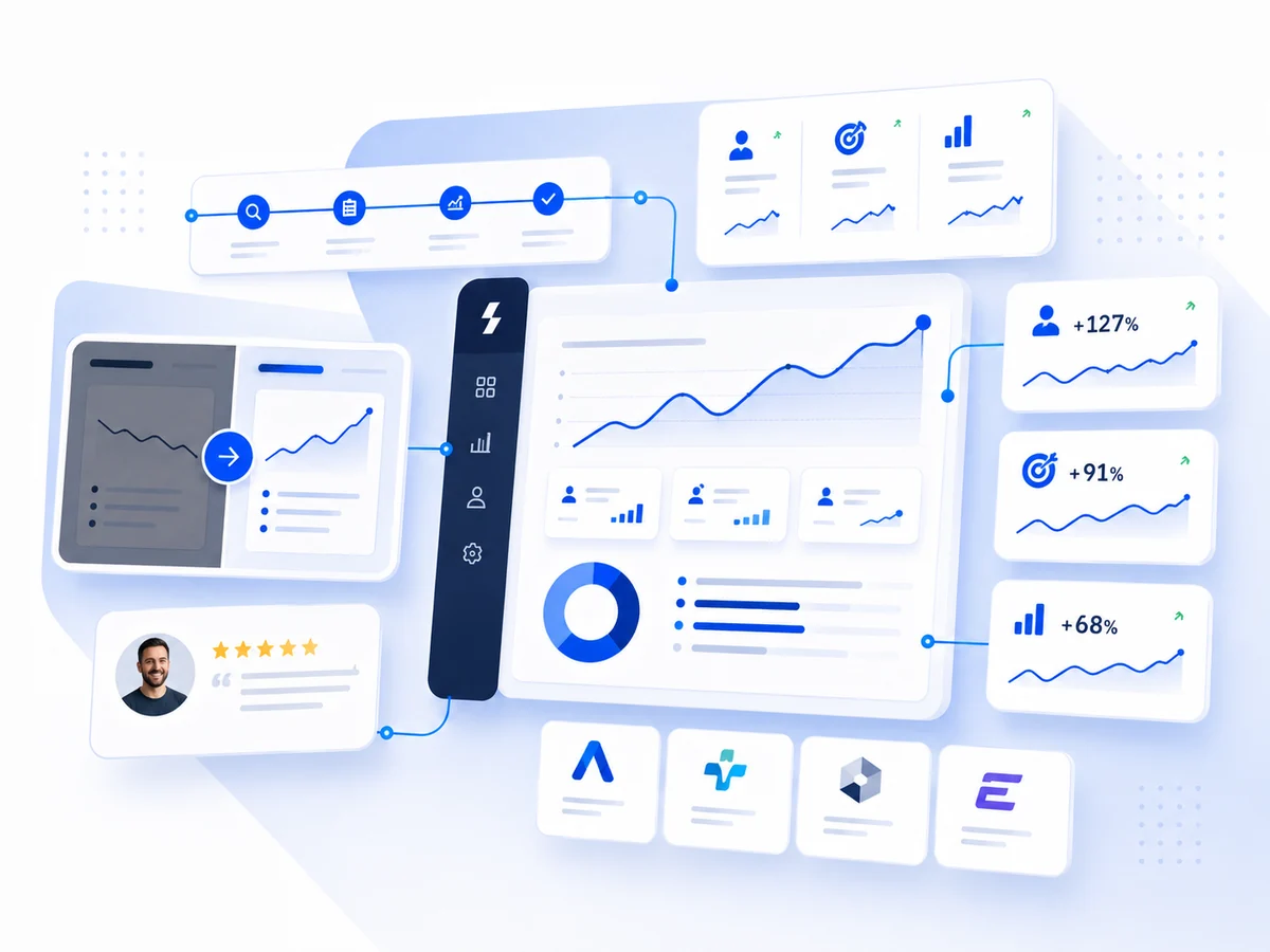 Ecossistema de aquisição, dados, CRM e performance da Staut Marketing