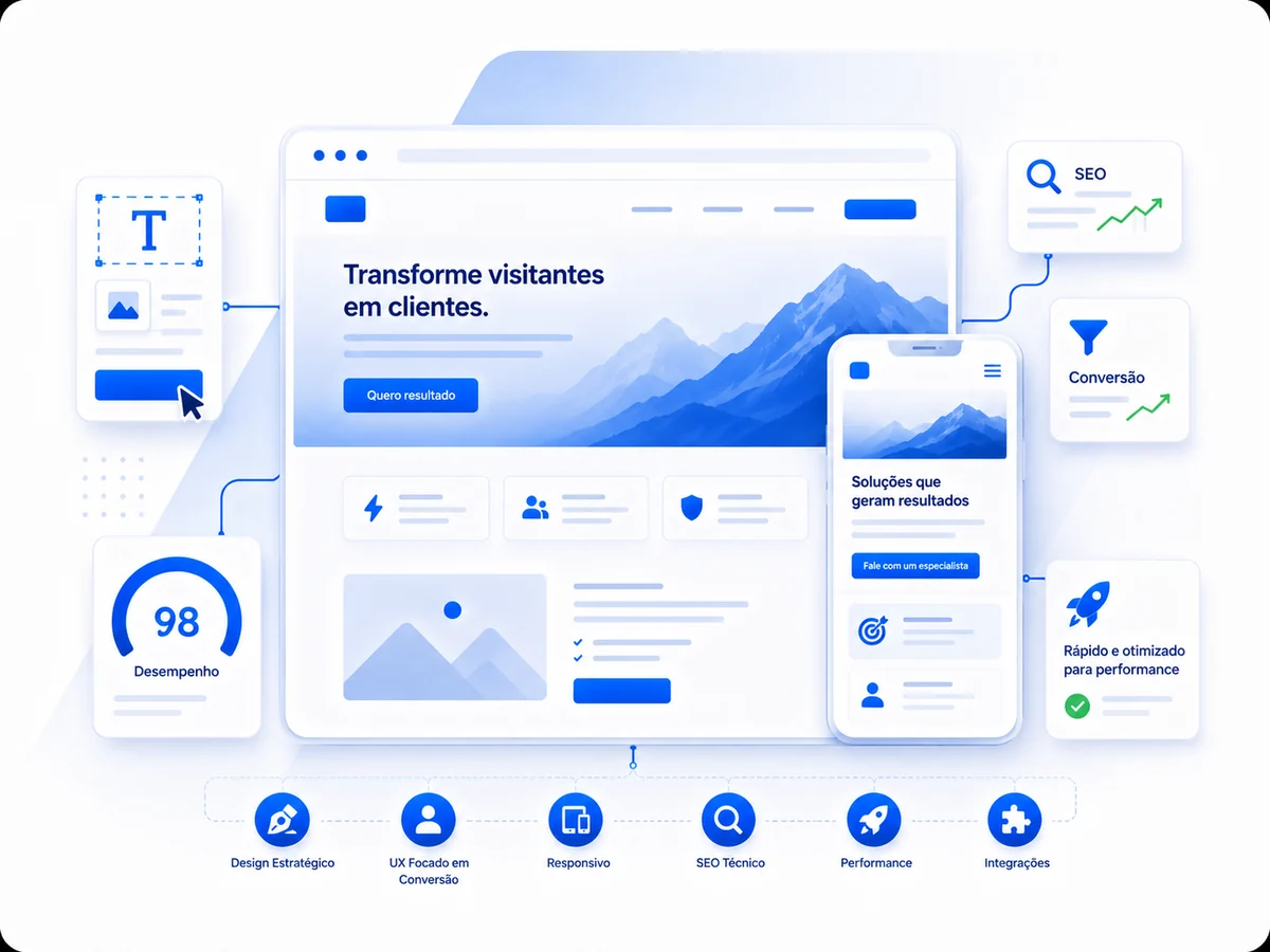 Criação de sites e landing pages — imagem do serviço